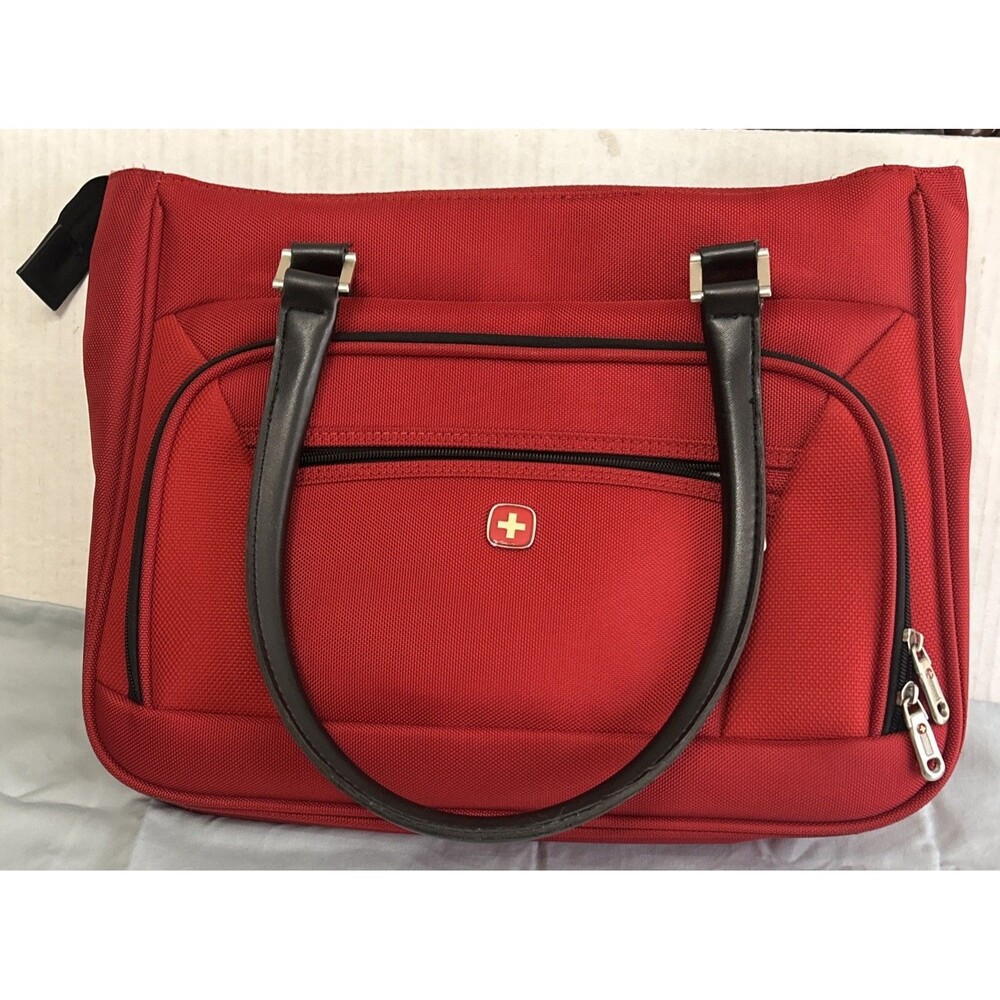 Swiss Gear by Wegner Red Carry On Canvas Briefcase Bag Gently Used Condition